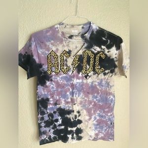 AC/DC Graphic Keyhole Cut Out Tee Shirt **NEW**